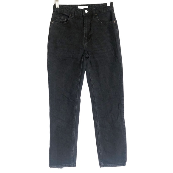 We The Free People Dakota Straight Leg Jeans Sz 25 High Rise Vintage Black Denim - Picture 4 of 14